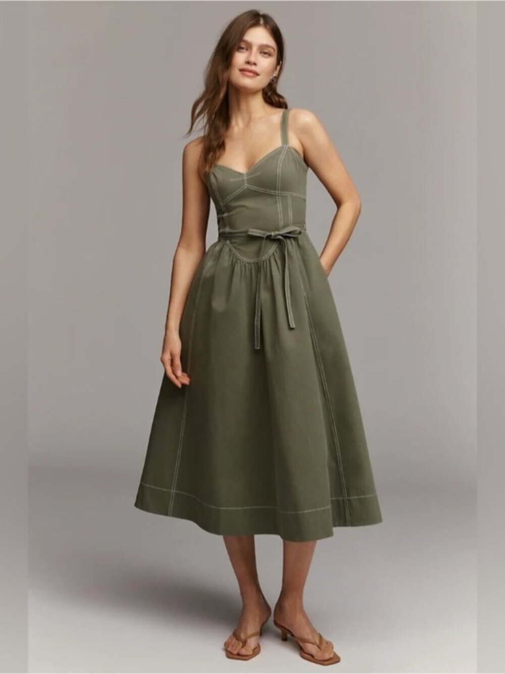 NWT Size 3X - Mare Mare Cotton Seamed Midi Dress with Pockets (NWT US$ 168)